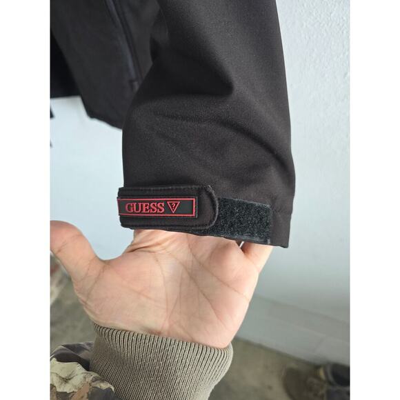 Guess Men's Coat Jacket Mens Solid Zip Up Jacket Softshell Size Medium Black - Picture 8 of 8